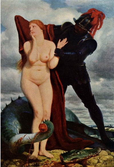 Angelika, von einem Drachen bewacht von Arnold Böcklin